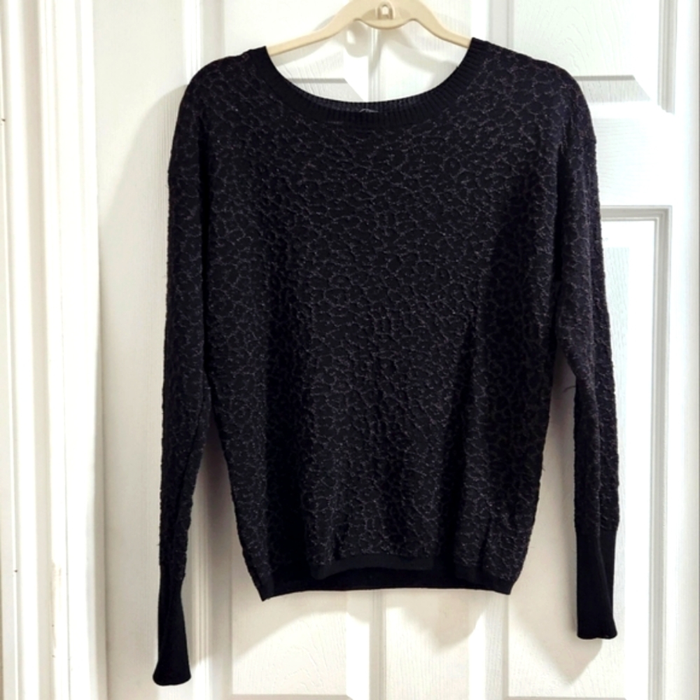 NWOT Express Black Leopard Print Sweater Medium